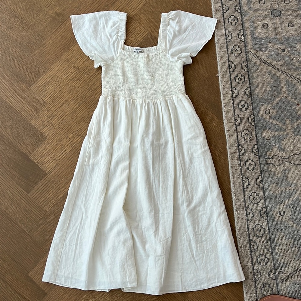 Madewell smocked linen dress